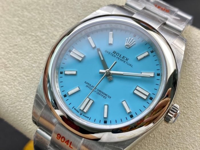 1:1 Superclone-Rolex Oyster Perpetual 41 Ref: 124300(Tiffany Blue dial oyester)